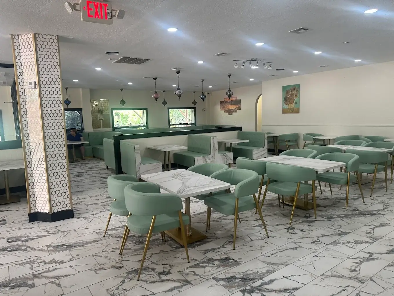 Aladdin Halal Grill restaurant seating and interior